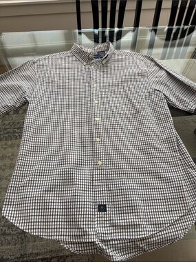 Catalina White and Navy Check Casual Button-Down Shirt